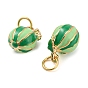 Watermelon Rack Plating Brass Enamel Charms, with Jump Ring, Long-Lasting Plated, Cadmium Free & Lead Free, Real 18K Gold Plated