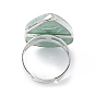 Регулируемое кольцо из натурального амазонита, платиновые латунные украшения для женщин, разнообразные