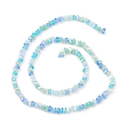 Brins de perles de verre de galvanoplastie de couleur dégradée, de couleur plaquée ab , facette, triangle