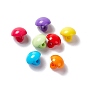Acrylic Shank Buttons, Opaque Acrylic Button Beads, Half Round, 10.5x10mm, hole: 2mm