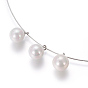 304 Stainless Steel Stud Earrings & Pendant Necklaces Jewelry Sets, with Shell Pearl