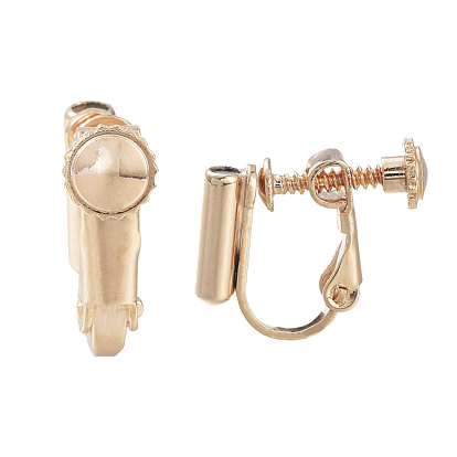 Brass Screw Clip-on Earring Converters Findings, Spiral Ear Clip, for Non-Pierced Ears