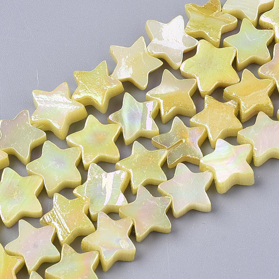 Пресноводных оболочки бисер нитей, с покрытием AB цвета, окрашенные, звезда