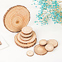 Flat Round Natural Pine Wooden Slices, with Bark, for Wood Craft