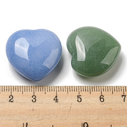 3 piezas 3 cuentas de piedras preciosas mezcladas naturales de estilo, sin agujero / sin perforar, corazón