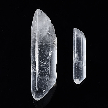 Natural Quartz Crystal Beads, Rock Crystal, Nuggets, No Hole/Undrilled, for Wire Wrapped Pendant Making