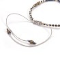 Bracelets de perles tressées en fil de nylon, Avec hématite synthétique non magnétique, perles de rocaille naturelles et de verre
