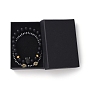 Ensembles de bracelet extensible, Bracelets en perles d'hématite synthétique non magnétiques et bracelet en perles d'agate noire naturelle (teinte), avec des perles de zircon cubique en laiton et des perles d'espacement et une boîte à bijoux