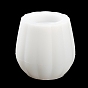 Tasse à bougie ronde rayée avec couvercle, moules en silicone, bricolage, pour résine, gesso, fabrication artisanale de ciment
