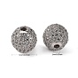 Perles de cubes zircone en laiton , ronde, 12mm, Trou: 2mm