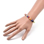 5Pcs 5 Style Pumpkin & Round & Polygon & Heart & Star Acrylic Beaded Stretch Bracelets Set, Stackable Bracelets for Kid