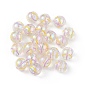 Placage uv perles d'émail acrylique irisé arc-en-ciel, ronde