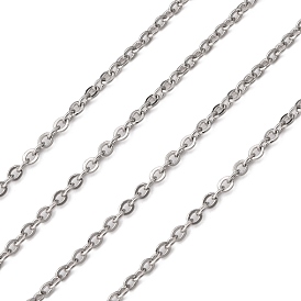 304 Stainless Steel Cable Chains, Soldered, Oval, 2x1.5x0.5mm