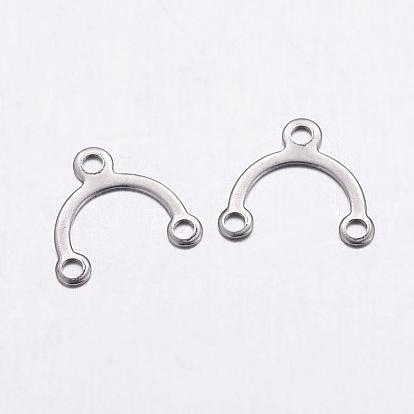 304 Stainless Steel Chandelier Component Links, 3 Loop Connectors, Arch