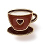 Tasse à café avec broche en émail coeur, insigne en alliage plaqué or clair pour vêtements de sac à dos