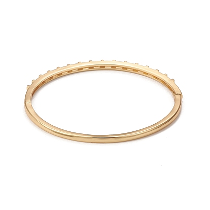 Rack Plating Brass Cubic Zirconia Bangles for Women, Long-Lasting Plated, Cadmium Free & Lead Free