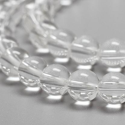 Grado de hilos de perlas de cristal de cuarzo naturales, cuentas de cristal de roca, rondo