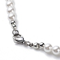 Boucles d'oreilles pendantes en plastique avec pendentif marguerite et bracelet extensible et collier pendentif, ensemble de bijoux en perles d'opalite pour femme