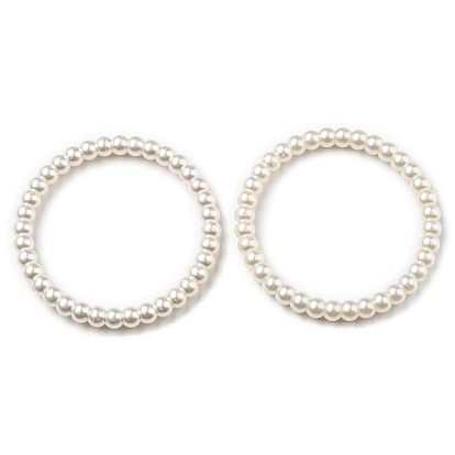 Charmes de connecteur d'imitation de perle d'abs, liens en anneau