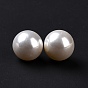 Abs perles en plastique, coquille d'imitation et perle, la moitié foré, ronde