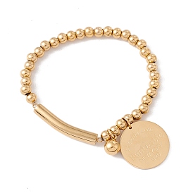 Mot fantastique new york 520 bracelet extensible à breloques, placage ionique (ip) 304 bijoux en acier inoxydable pour femmes