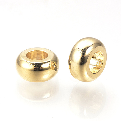 Brass Spacer Beads, Nickel Free, Real 18K Gold Plated, Donut