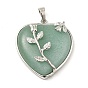 Valentines Day for Her Ideas Heart Gemstone Pendants, with Platinum Plated Brass Pendant Settings
