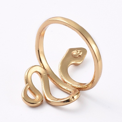 Adjustable Brass Cuff Rings, Open Rings, Snake