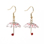 5 paires 5 parapluie en acrylique de couleur avec boucles d'oreilles pendantes en plastique ABS, 304 bijoux en acier inoxydable pour femmes