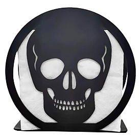 Iron Napkin Holder, Round with Skull Pattern