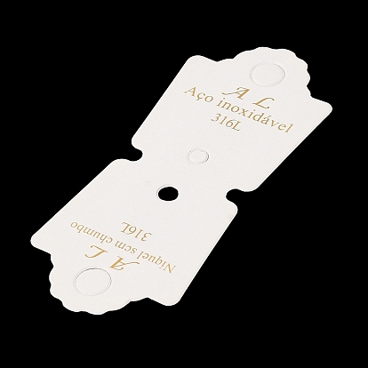 Doblar sobre tarjetas de presentación de joyería de papel de cartón con estampado dorado para almacenamiento de collares y pulseras