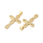 Brass Micro Pave Clear Cubic Zirconia Pendants, Cross Charms