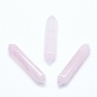Naturales de cuarzo rosa cuentas no hay agujero, piedras curativas, varita de terapia de meditación de equilibrio de energía reiki, punto de doble terminación