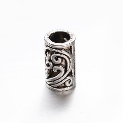 Tibetan Style Zinc Alloy Column Beads, 8.5x5mm, Hole: 3mm