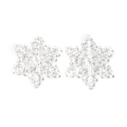 Christmas Transparent Acrylic Connector Charms, Snowflake Links