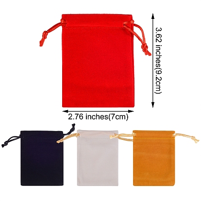 40 pcs 4 colores bolsas de embalaje de terciopelo, bolsas de cordón