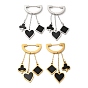Ace of Diamonds & Spades & Clubs Acrylic Dangle Hoop Earrings, 304 Stainless Steel Poker Card Drop Earrings