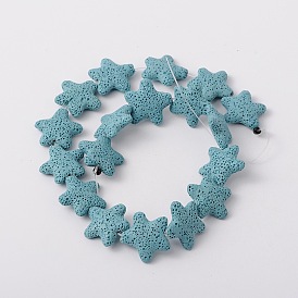 Star Synthetic Lava Rock Beads Strands, Dyed, 25x26x7mm, Hole: 1mm, about 18pcs/strand, 16.5 inch
