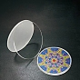 DIY Round Coaster Diamond Painting Kits, including Triangle Coaster Holder, Acrylic Board, Resin Rhinestones, Diamond Sticky Pen, Tray Plate and Glue Clay