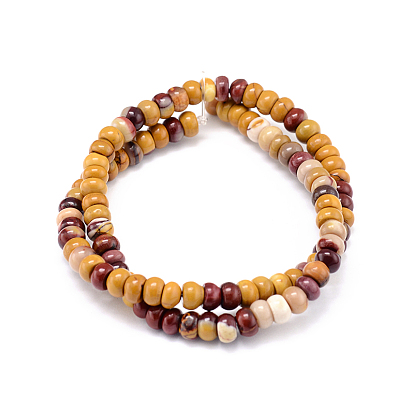 Rondelle Natural Mookaite Beads Strands, 6x4mm, Hole: 1mm, about 99pcs/strand, 15.7 inch