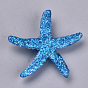 Resin Cabochons, with Glitter Powder, Starfish/Sea Stars