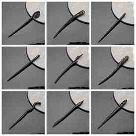 Старинные палочки для волос из черного дерева, аксессуары для волос для женщины девушки