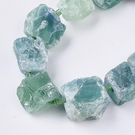 Natural Fluorite Beads Strands, Nuggets