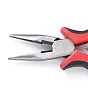 Carbon Steel Jewelry Pliers, Chain Nose Pliers, Serrated Jaw and Wire Cutter, Polishing, Red, 132mm