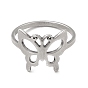 Классический 201 кольца для пальцев из нержавеющей стали, полые женские кольца с широкой полосой в форме бабочки