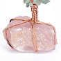 Natural Gemstone Display Decorations, Healing Stone Tree, for Reiki Healing Crystals Chakra Balancing, with Rose Gold Tone Aluminum Wires, Lucky Tree