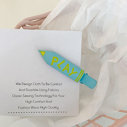 Cellulose Acetate Alligator Hair Clips, Hair Accessories for Girls Women, Pen with Word Play