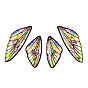 Transparent Resin Wing Pendants Set, with Gold Foil, Butterfly Wing Charms