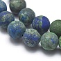 Brins de perles de chrysocolla et lapis lazuli naturelles, teint, givré, ronde