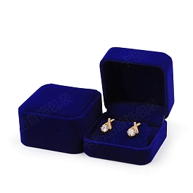 Boîtes de rangement carrées pour boucles d'oreilles en velours, coffret cadeau à bijoux pour boucle d'oreille